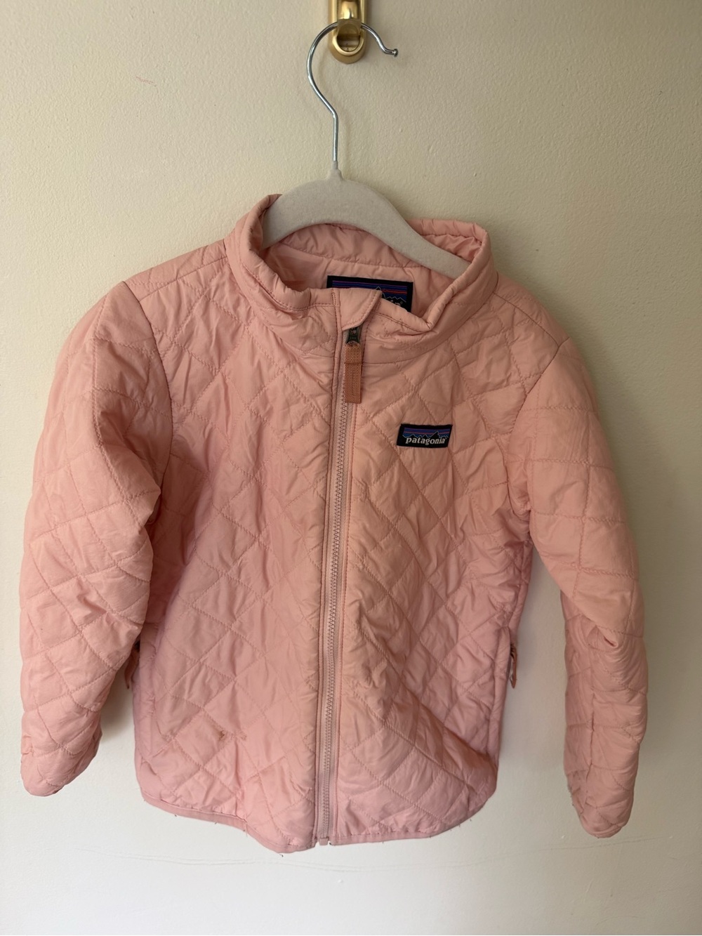 Patagonia Girls' Quilted Light Pink Puffer Jacket